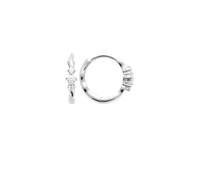 Boucles d'oreilles Argent 925 & Oz créoles Ninon