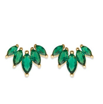 Boucles d'oreilles Plaqué Or & Oz vert puces Beatriz