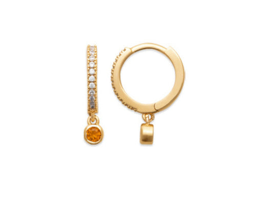 Boucles d’oreilles Plaqué Or & Oz orange créoles pampilles Mira