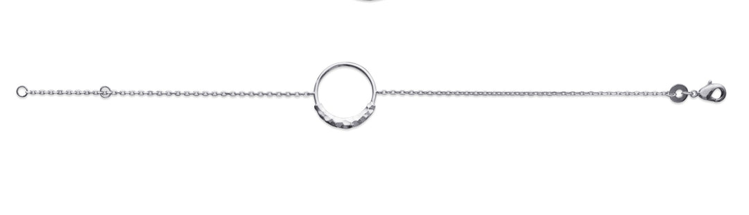 Bracelet Argent 925 motif cercle effet martelé Odin