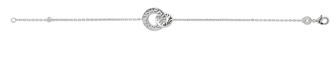 Bracelet Argent 925 martelé cercles entrelacés JOY