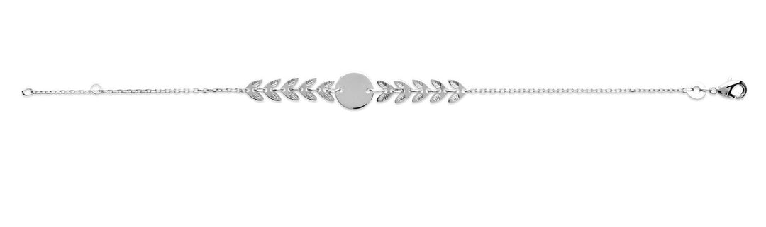 Bracelet Argent 925 médaille & laurier Hélie