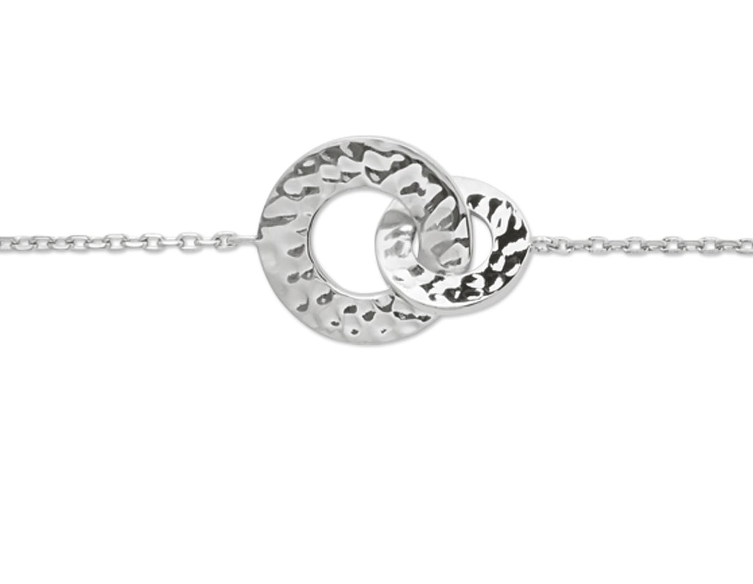 Bracelet Argent 925 martelé cercles entrelacés JOY