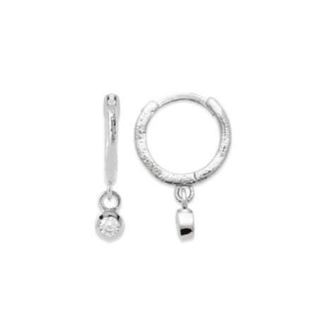 Boucles d'oreilles Argent 925 créole pampille & OZ Lyne