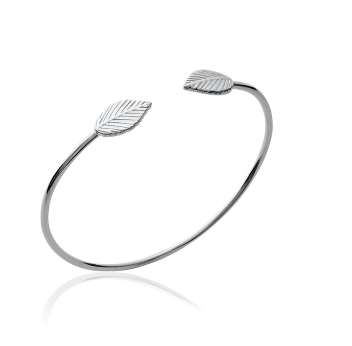 Jonc Argent 925 Feuilles