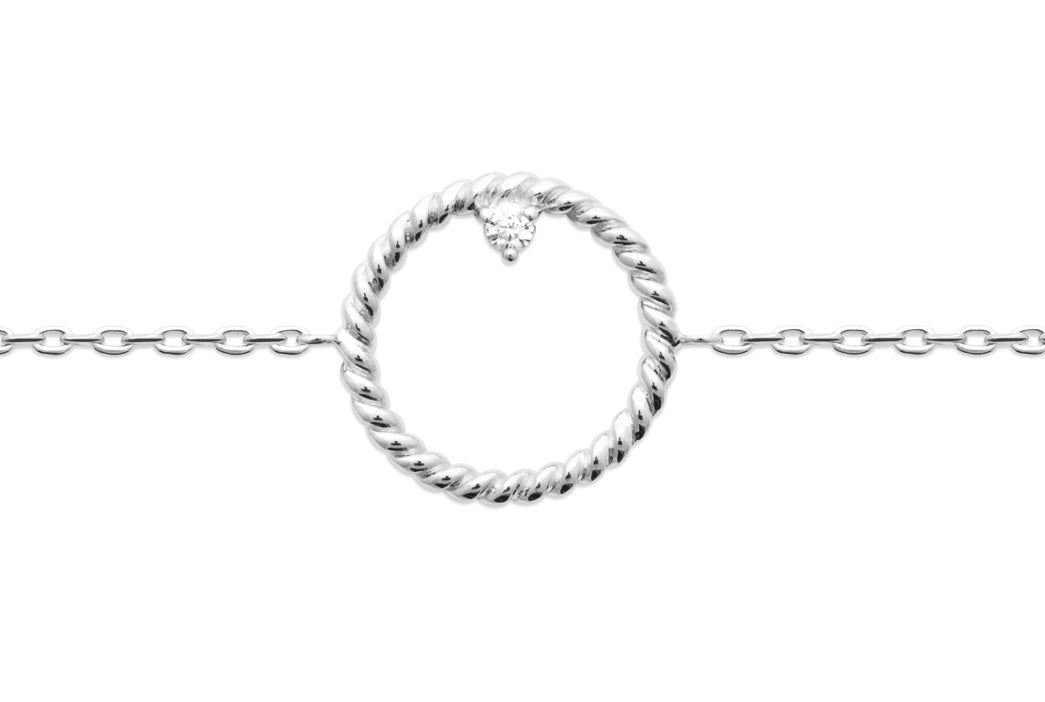 Bracelet Argent 925 motif cercle & OZ Epona