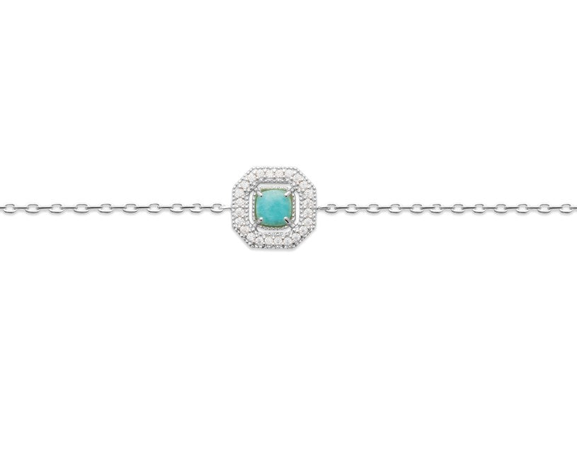 Bracelet Argent 925 & Amazonite & OZ Azul