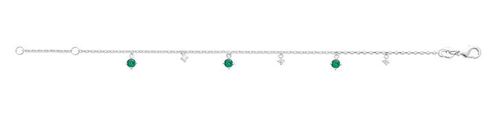Bracelet Argent 925 & Oz vert Frida