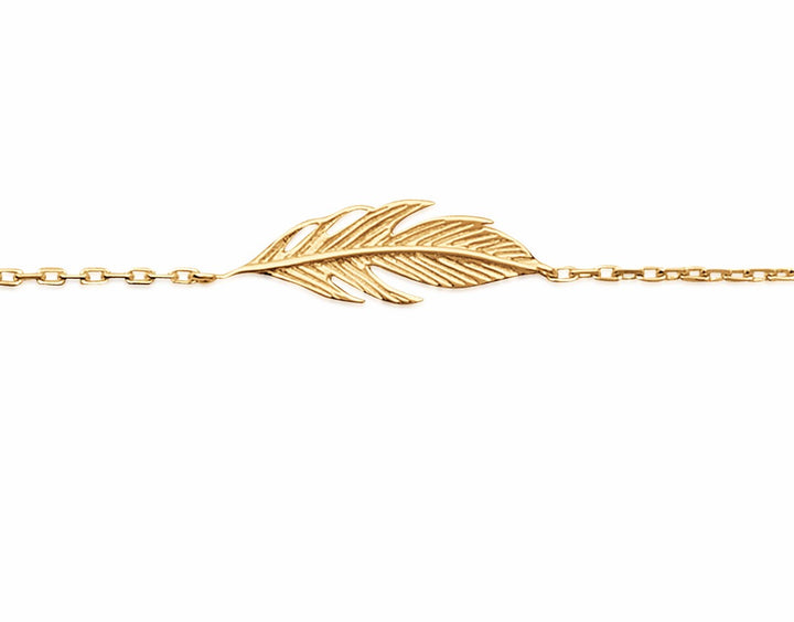 Bracelet Plaqué Or Plume