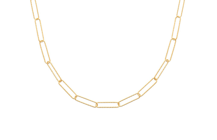 Collier Plaqué Or maille trombone effet martelé Zoé