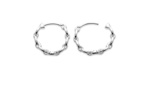 Boucles d'oreilles Argent 925 rigides motif chaine Kaan