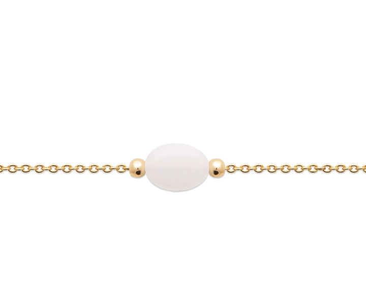Bracelet Plaqué Or & Pierre de lune Galet