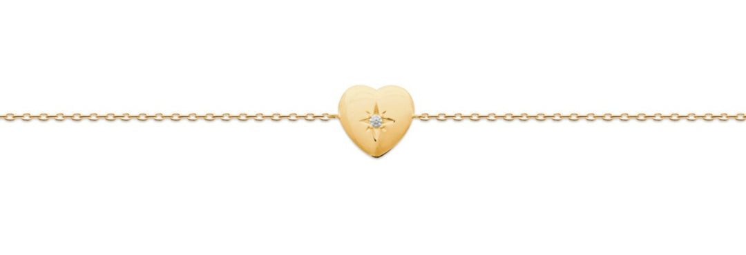 Bracelet Plaqué or forme cœur & OZ Valentine