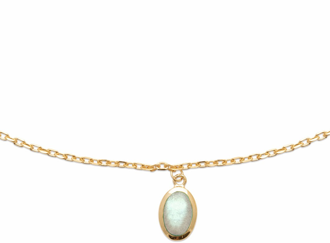 Collier Plaqué Or pampille & Labradorite Athéna