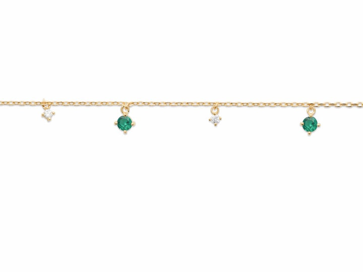 Bracelet Plaqué Or & Oz vert Frida
