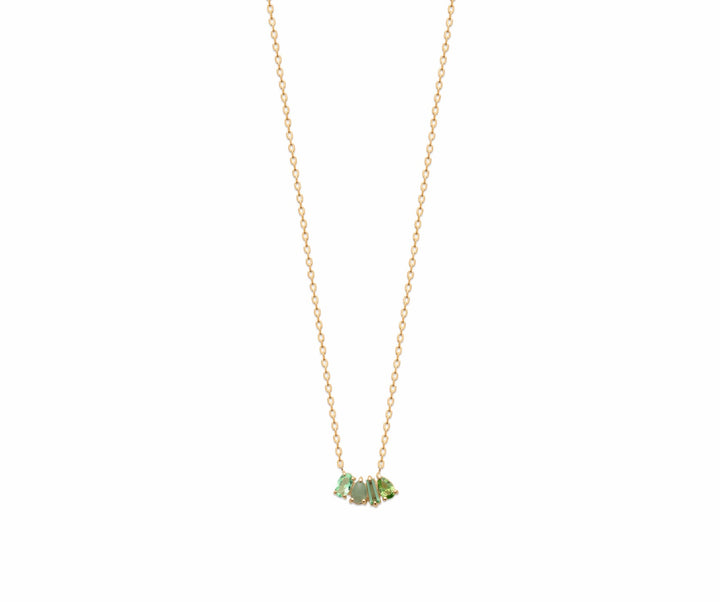 Collier Plaqué Or & Oz vert Olivia