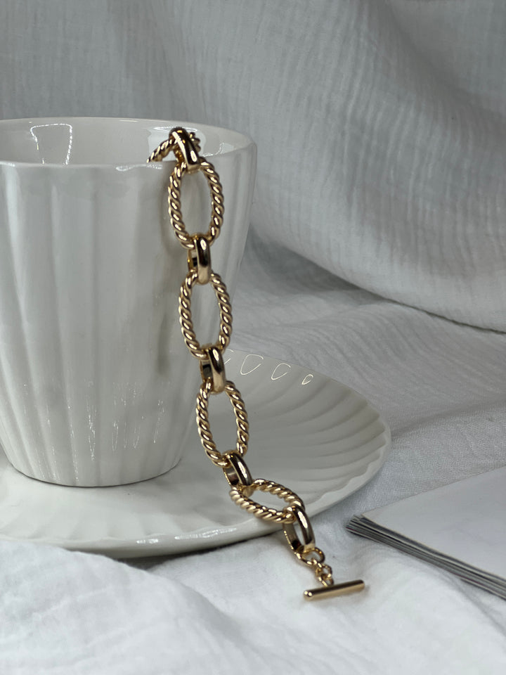 Bracelet Plaqué Or maille torsadée Inaya