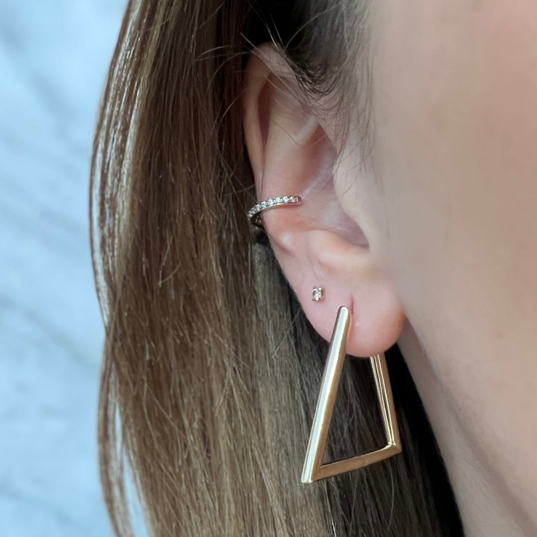 Boucles d'oreilles Plaqué Or forme triangle Khéops