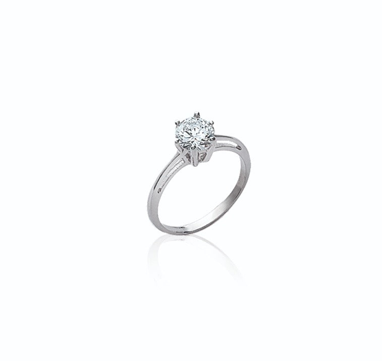 Bague Argent 925 solitaire sertie griffe & OZ Concorde