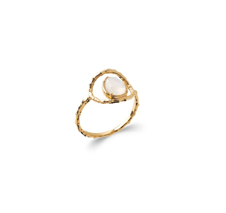 Bague Plaqué Or & Pierre de Lune Amare
