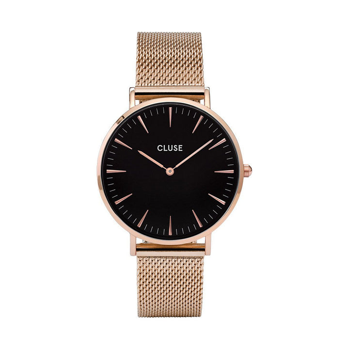 Montre Cluse CW0101201003 Boho Chic Mesh Black, Rose Gold Colour
