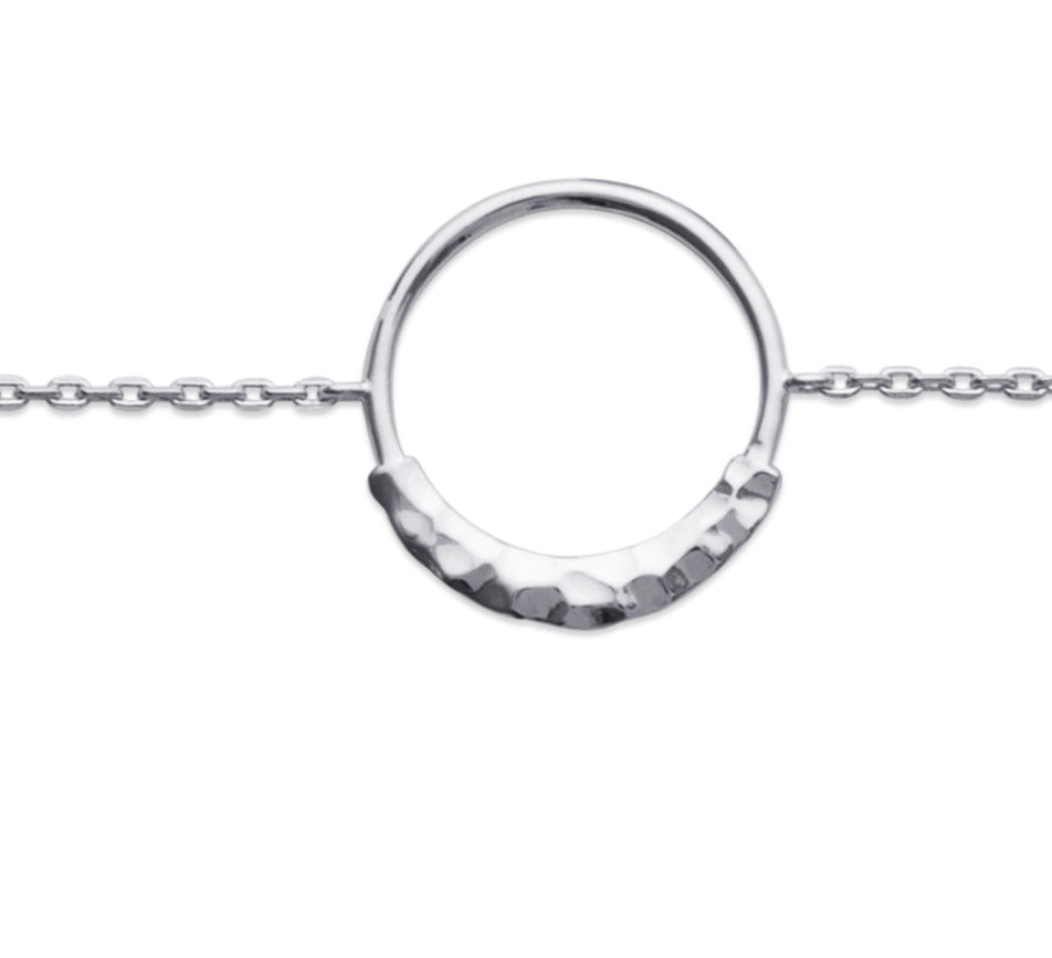 Bracelet Argent 925 motif cercle effet martelé Odin