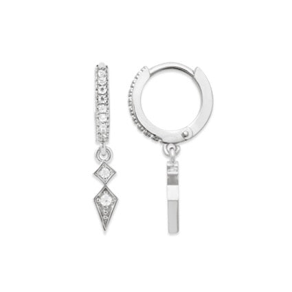 Boucles d'oreilles Argent 925 créole & pampille Cassie