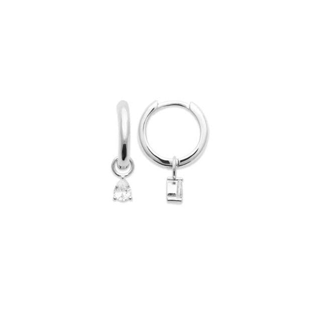 Boucles d'oreilles Argent 925 créole pampille & OZ Sophia